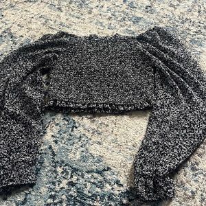 Black and white flower blouse